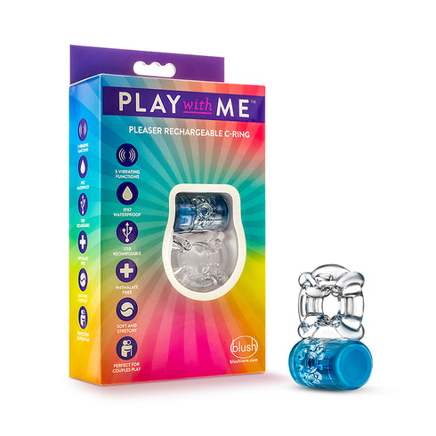Blush Play with Me Pleaser Vibrating C-Ring Blue
